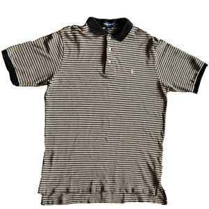 polo golf ralph lauren stripe 1/4 button up casual style polo shirt Sz large
